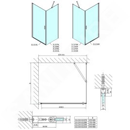 Polysan Zoom Line - Porte de douche 1000 mm, aluminium brillant/verre clair ZL1210