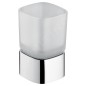 Keuco Elegance - Gobelet brosse à dent et dentifrice avec support, verre dépoli/chrome 11650019001
