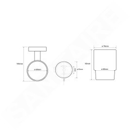 Sapho X-STEEL - Porte-verre, verre/inox poli XS900