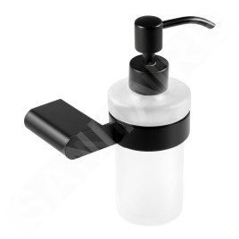 Novaservis Titania Naty - Distributeur de savon avec support, noir/verre mat 66655,5