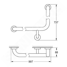 Grohe Essentials - Poignée, en forme de L, chrome 40797001