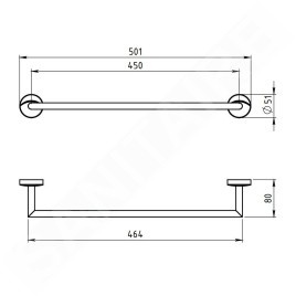Novaservis Metalia 11 - Porte-serviettes, 500 mm, chrome 0127,0