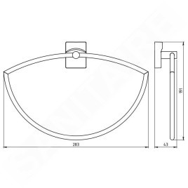 Novaservis Metalia 12 - Demi-anneau porte-serviette, chrome 0203,0