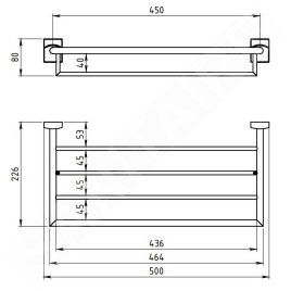 Novaservis Metalia 12 - Grand porte-serviettes deux niveaux, 500 mm, chrome 0245,0