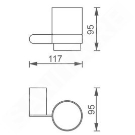 Novaservis Titania Naty - Verre pour brosses à dents et dentifrice avec support, verre dépoli/chrome 66606,0