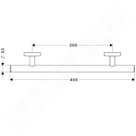 Hansgrohe Logis - Poignée murale 466 mm, nickel brossé 40513820