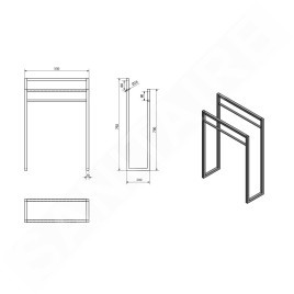 Sapho Ska - Porte-serviettes, noir mat SKA301