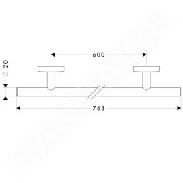 Hansgrohe Logis - Porte-serviettes 600 mm, nickel brossé 40516820