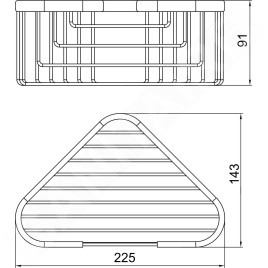 Novaservis Accessoires métalliques - Tablette métallique d'angle, chromée 6064,0