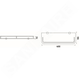 Nimco Bormo - Tablette, longueur 400 mm, verre dépoli/chrome BR 11091AX-40-26