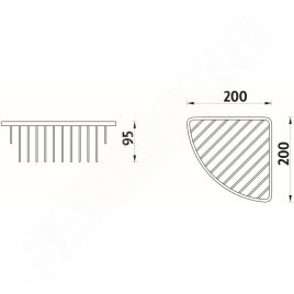 Nimco Bond - Tablette d'angle, profonde, chromée BO 303N-26
