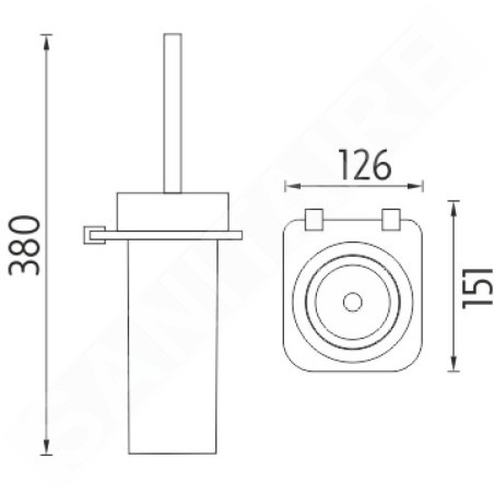 Nimco Bormo - Brosse de toilette, chromée BR X3-94W-26