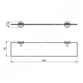 Novaservis Metalia 11 - Tablette droite, chrome 0140,0