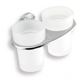 Novaservis Metalia 11 - Double porte brosses à dents et dentifrice, verre/chrome 0157,0