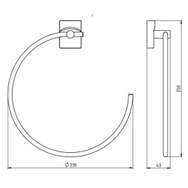 Novaservis Metalia 12 - Anneau porte-serviette, chrome 0201,0