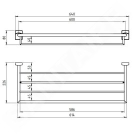 Novaservis Metalia 12 - Porte-serviettes, 640 mm, chrome 0247,0