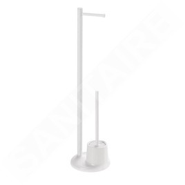 Aqualine White Line - Support avec porte-papier hygiénique et brosse hygiénique, blanc MM32