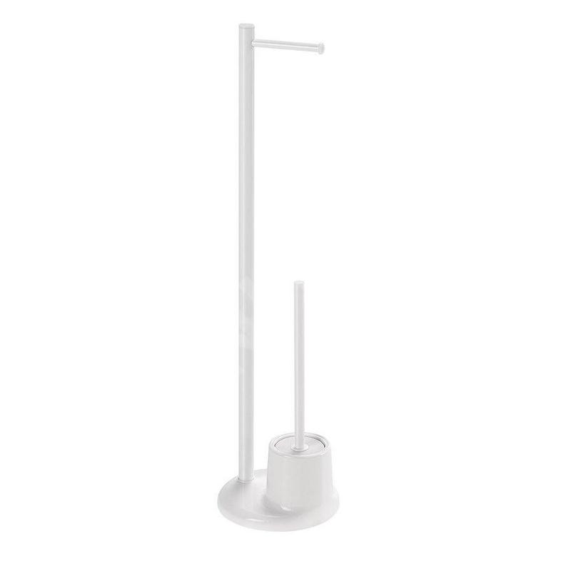 Aqualine White Line - Support avec porte-papier hygiénique et brosse hygiénique, blanc MM32