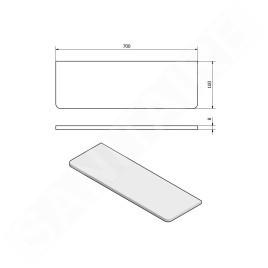 Sapho Accessoires - Tablette 700x100x8 mm, verre laiteux 22483