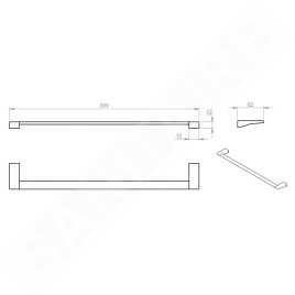 Sapho Gedy Glamour - Porte-serviettes 600x82 mm, chrome 572160