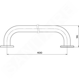 Novaservis Accessoires de salles de bain - Main courante droite 400 mm, blanche R6640,11