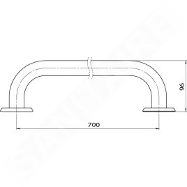 Novaservis Accessoires de salles de bain - Main courante droite 700 mm, blanche R6670,11