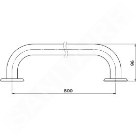 Novaservis Accessoires de salles de bain - Main courante droite 800 mm, blanche R6680,11