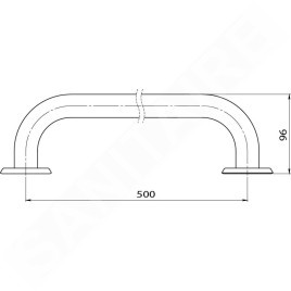 Novaservis Accessoires de salles de bain - Main courante droite 500 mm, blanche R6650,11