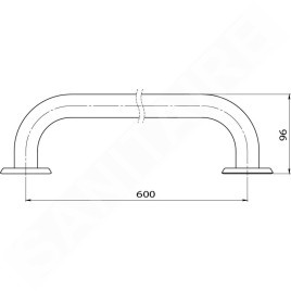Novaservis Accessoires de salles de bain - Main courante droite 600 mm, blanche R6660,11