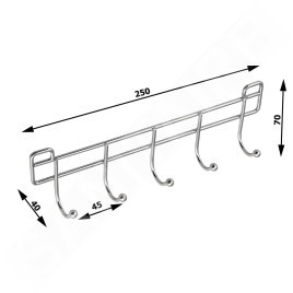 Aqualine Chrom Line - Cinq crochets, chrome 37055