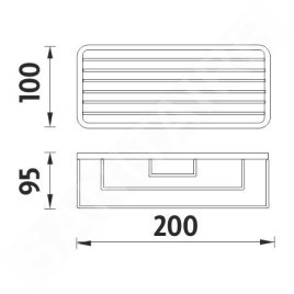 Nimco Bond - Tablette en fil métallique, 200x95 mm, chromée BO 312N-26