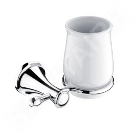 Nimco Lada - Porte-gobelet en céramique, blanc/chrome LA 19058K-26