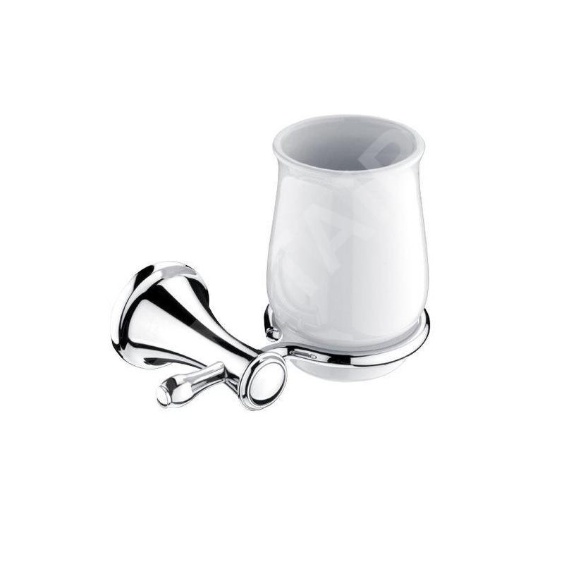Nimco Lada - Porte-gobelet en céramique, blanc/chrome LA 19058K-26