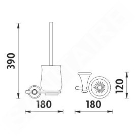 Nimco Lada - Brosse de toilette murale avec support, blanc/cuivre LA 19094K-80
