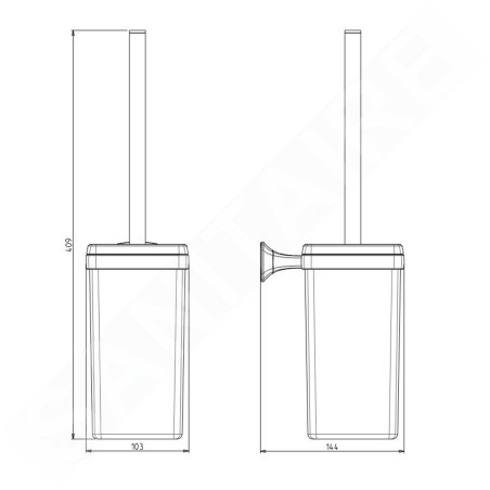 Sapho Aida - Brosse de toilette, chrome/verre satiné AI008