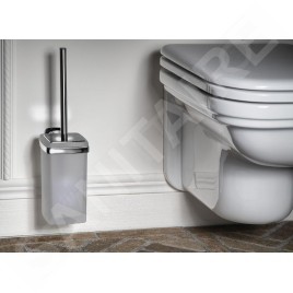 Sapho Aida - Brosse de toilette, chrome/verre satiné AI008