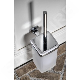 Sapho Aida - Brosse de toilette, chrome/verre satiné AI008