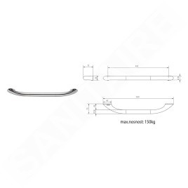 Sapho Accessoires - Barre d’appui 450 mm, bronze ML45