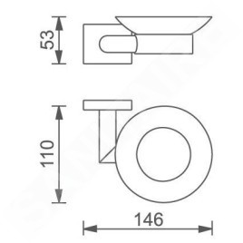 Novaservis Titania Elis - Porte-savon avec support, verre dépoli/chrome 66436,0
