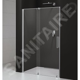 Polysan Rolls Line - Porte de douche coulissante 1500 x 2000 mm, aluminium poli/verre clair RL1515