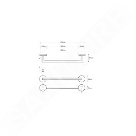 Sapho X-STEEL - Porte-serviettes, longeur 655 mm, inox XS402