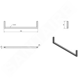 Sapho Avice - Porte-serviettes, longueur 450 mm, blanc mat VC482
