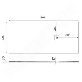 Gelco Receveurs - Receveur de douche Mitia, 1200x900 mm, marbre coulé, blanc PMB12090
