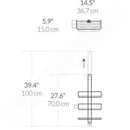 Simplehuman Accessoires de salle de bains - Tablette pour douche Caddy Plus, réglable, inox BT1099