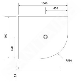 Polysan Flexia - Receveur de douche, 1000x900 mm, possibilité de modifier les dimensions, blanc 91321