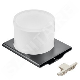 Keuco Edition 400 - Distributeur de savon avec support, 150 ml, verre dépoli/chrome noir 11552139000