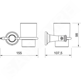 Novaservis Ferro Antica - Pot à brosse à dents et à dentifrice avec support, verre givré/bronze AAI03BR