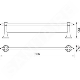 Novaservis Ferro Antica - Porte-serviettes, longueur 600 mm, bronze AAI10BR
