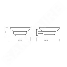 Novaservis Ferro Greta - Distributeur de savon avec support, verre dépoli/chrome AGR02