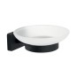 Novaservis Ferro Greta - Porte-savon avec support, verre dépoli/noir mat AGR02BL